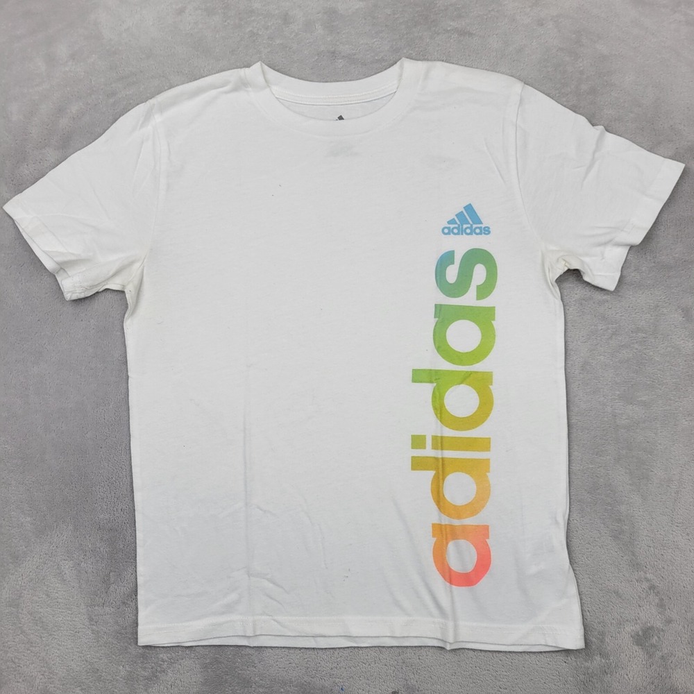 Adidas Shirt Boys Medium Crewneck Basketball Three 3‎ Stripe Brand Youth Kids